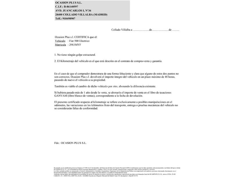 FIAT 500 e 70Kw Icon