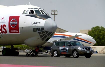 El Nissan Patrol logra el récord de remolcado de aviones