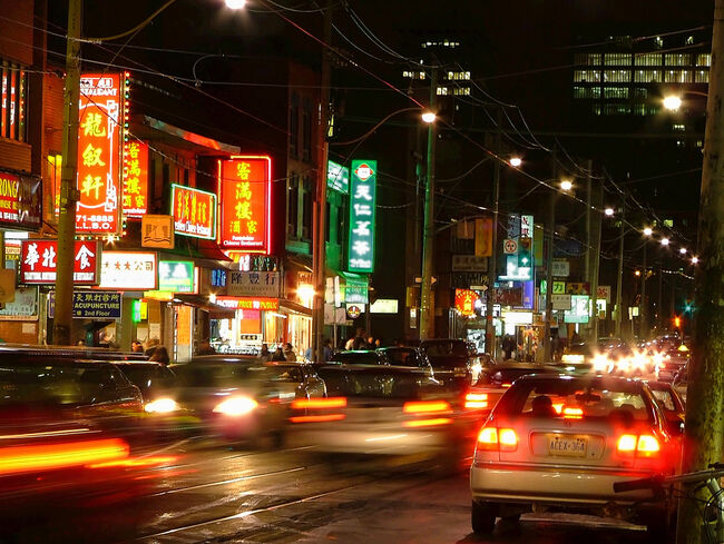trafico china de noche