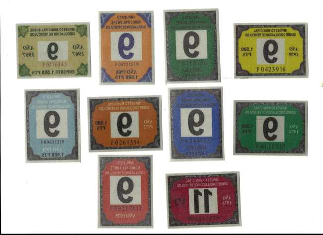 Pegatinas históricas del impuesto de circulación (el origen de la palabra "viñeta")