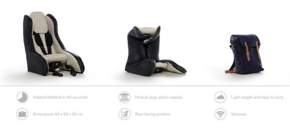 La práctica silla infantil hinchable de Volvo (por ahora prototipo)