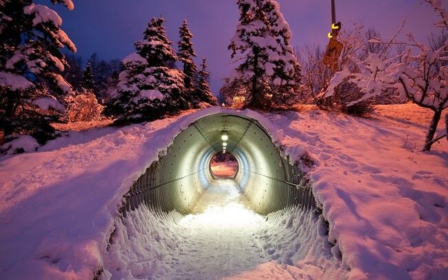 túnel de nieve