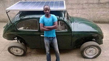 El Volkswagen Beetle solar que fabricó un estudiante nigeriano