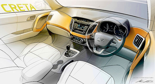 Hyundai Creta 2015 interior boceto