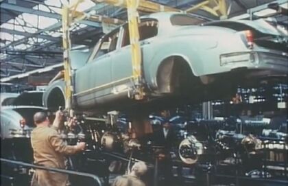 Visita la fábrica de Jaguar en 1961