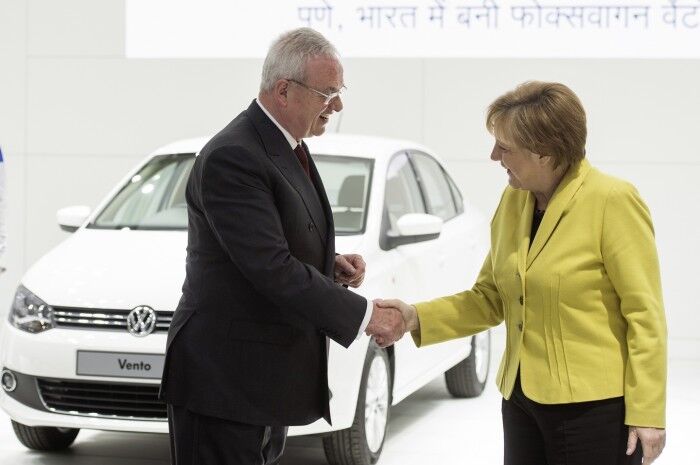 Bundeskanzlerin Merkel und Indiens Ministerpraesident Modi zu Gast bei Volkswagen auf der Hannover Messe 2015