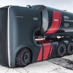 Los diseños de audi están caracterizados por ser una imagen de referencia en lo que se refiere a coches y limusinas de lujo. A pocos se les hubiera pasado por la cabeza el desarrollo de camiones autónomos de la mano de esta empresa. La excepción son estos dos diseñadores lalmados Artem Smirnoc t Vladimir Panchenko quienes unieron ganas y creatividad para diseñar el llamado Camión para Audi.