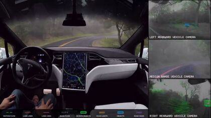 Así se ve el autopiloto de Tesla