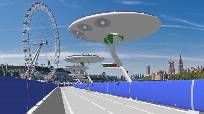 carril bici flotante en Londres