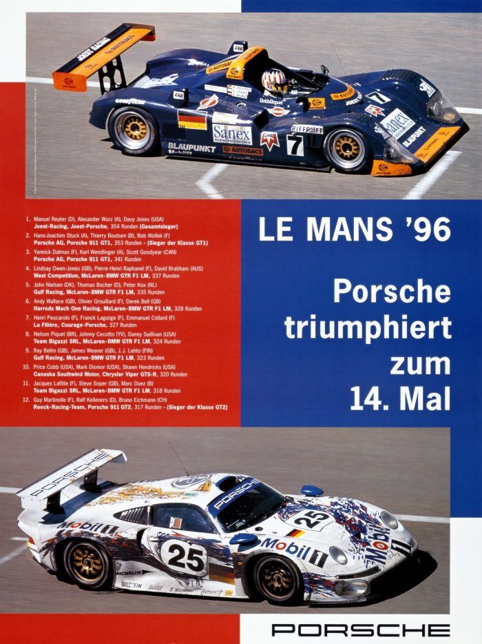 16 PORSCHE 24h De Le Mans 1996 700x934