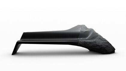 Sofá Onyx, hecho por el Peugeot Design LAB con lava volcánica