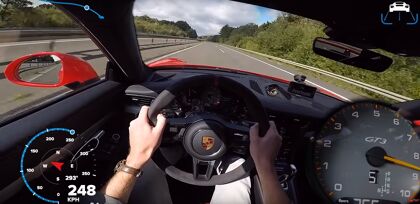 ¡Increíble! El Porsche 911 GT3 circulando a 309 km/h por la Autobahn