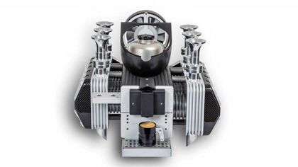 Esta cafetera simula el motor de 6 cilindros del Porsche 911 993