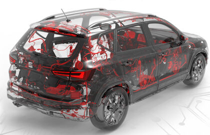 La electrónica en los coches modernos: más de 40 kg y 2 kilómetros de cable