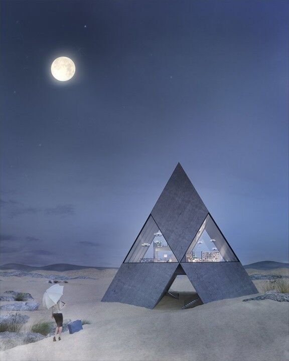 Casas Con Forma De Logotipo De Coche Mitsubishi