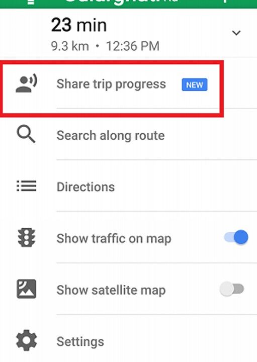 Google Maps Compartir Progreso De Viaje 6
