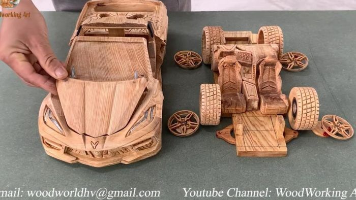 Chevrolet Corvette C8 Tallado En Madera 3 700x394