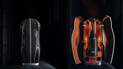 «La Bouteille Noire»: la botella de champagne de fibra de carbono y 15 litros de Bugatti