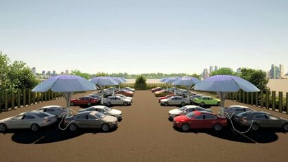 Conoce el “árbol solar”, un cargador de coches eléctricos más agradable a la vista